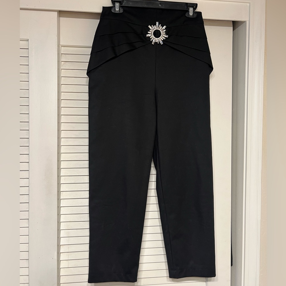 Iorane Black Pants with Crystal Detail